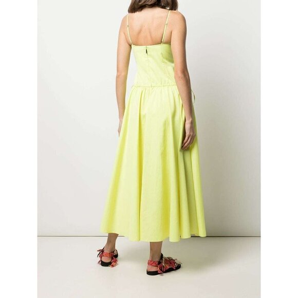 Jason Wu V-Neck Spaghetti-Strap Maxi Dress in Yellow 0 Womens A-line Cotton - Picture 4 of 16